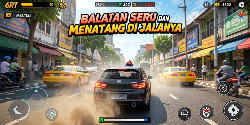Tampilan menarik dari gameplay balapan di 6RT.