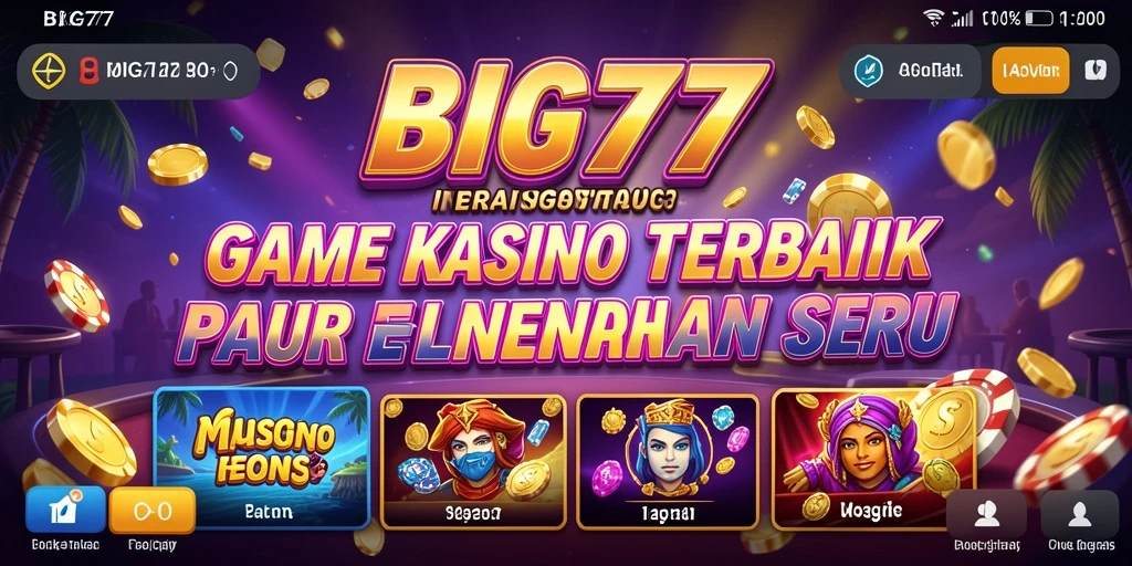 Tampilan menarik dari gameplay kasino BIG77.