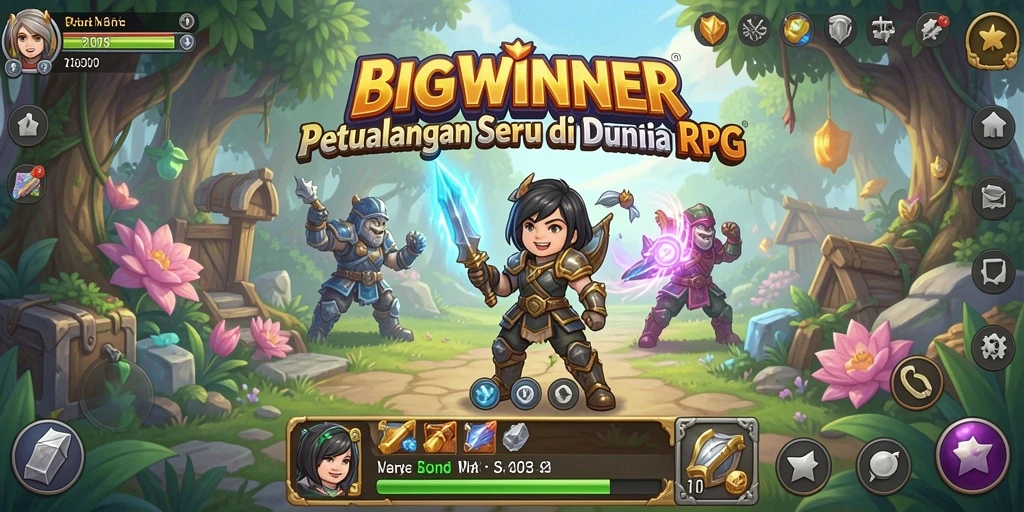 Tampilan gameplay RPG yang mendebarkan di BIGWINNER.