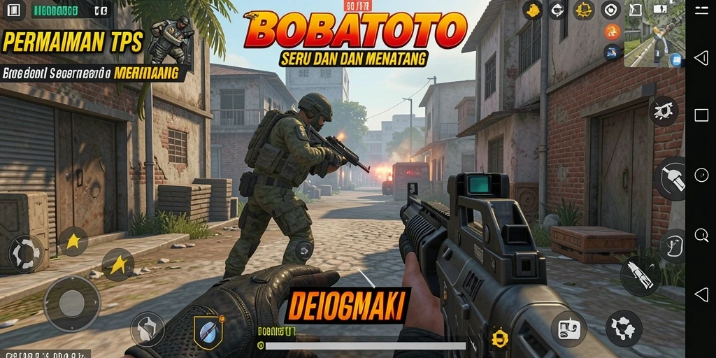 Tangkapan layar gameplay BOBATOTO dengan aksi tembak-menembak yang mendebarkan.