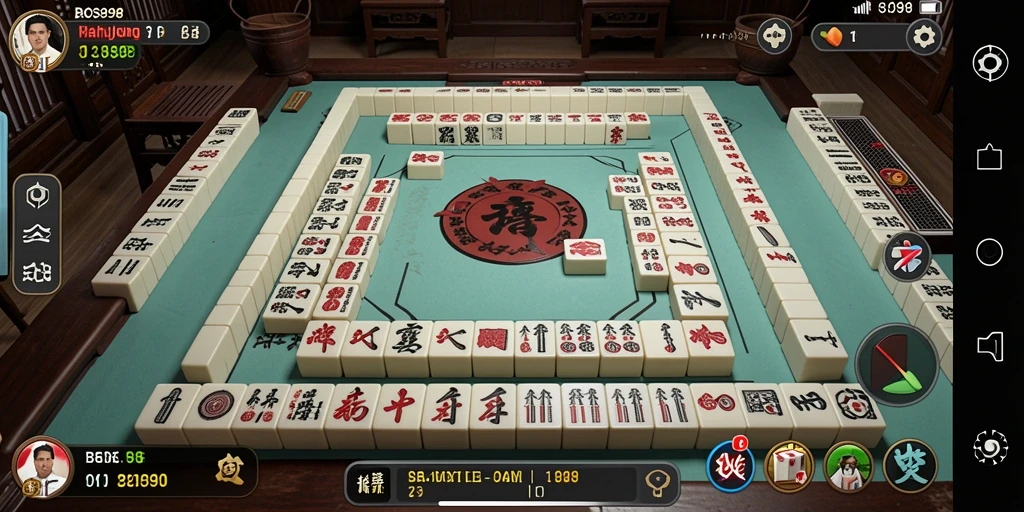 Tampilan screenshot <strong>BOS898</strong> menunjukkan gameplay Mahjong yang mendebarkan.