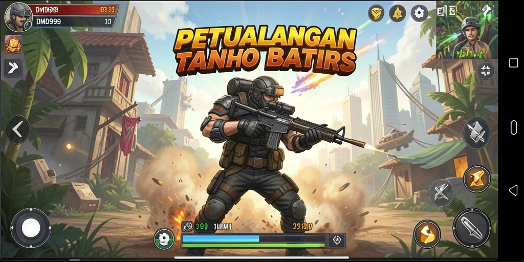 Tampilan gameplay DMD999 dengan aksi mendebarkan di setiap level.