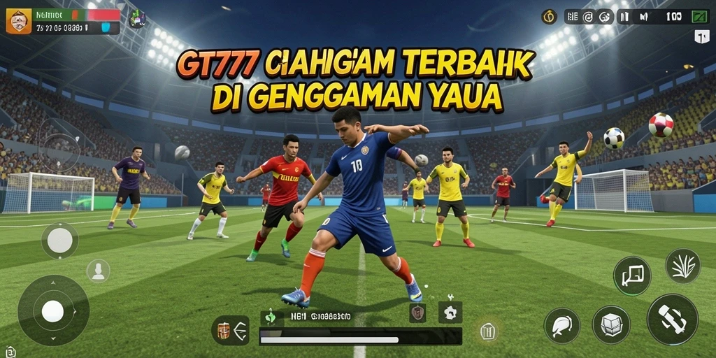 Screenshot GT777 menampilkan aksi seru di lapangan olahraga.