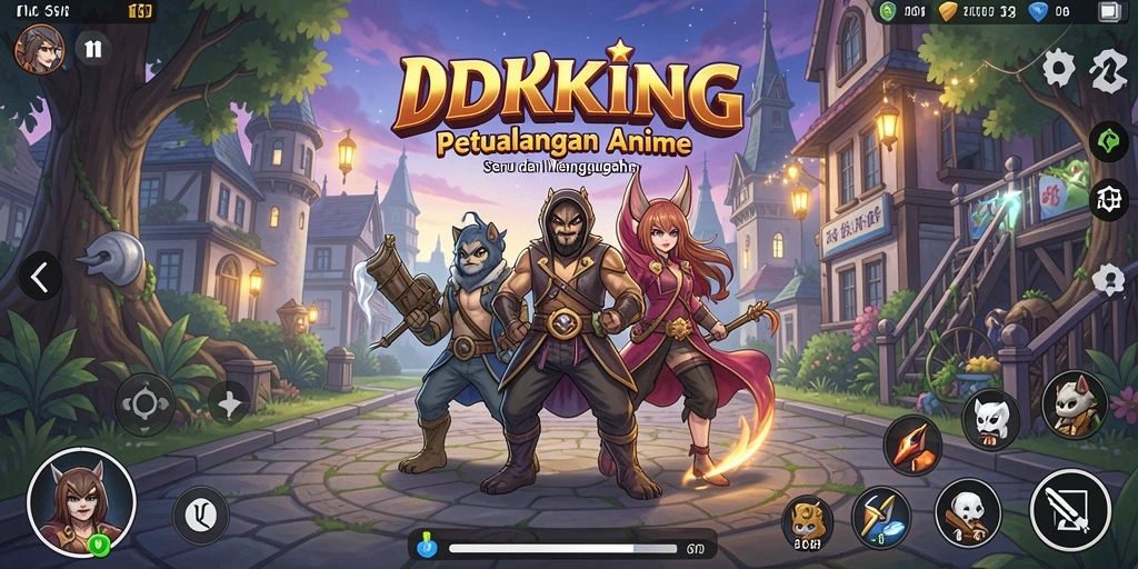 Screenshot gameplay IDRKING dengan karakter anime yang menawan.
