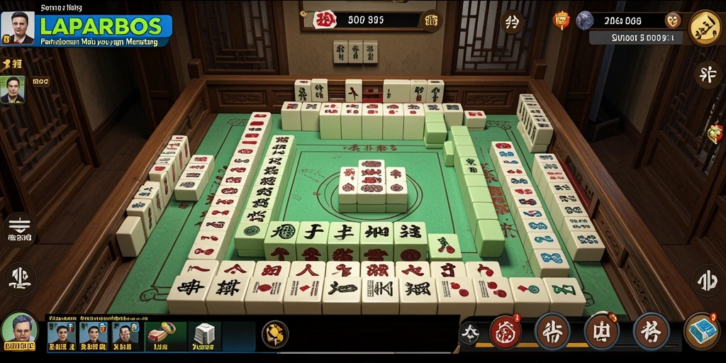 Screenshot LAPARBOS menampilkan gameplay Mahjong yang menarik dan penuh warna.