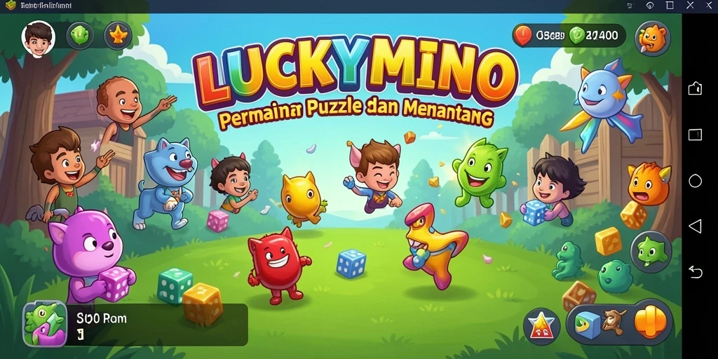 Tampilan gameplay menantang di LUCKYMINO dengan berbagai teka-teki.