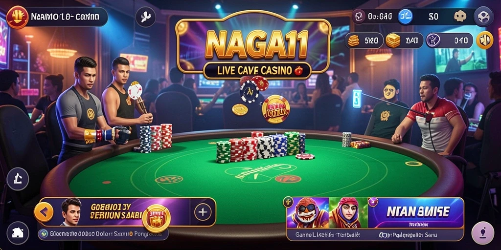 Tampilan gameplay Live Casino NAGA11 yang menarik dan interaktif.