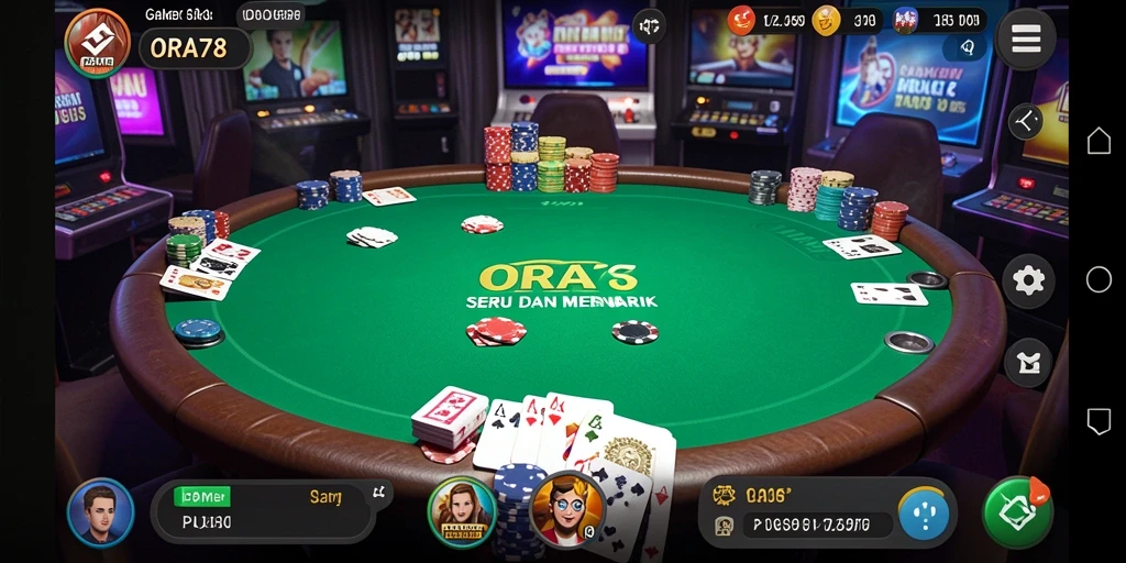 Tampilan permainan Poker yang seru dan mendebarkan di ORA78.