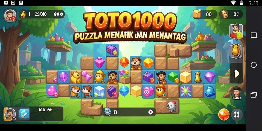 Tampilan gameplay TOTO1000 yang menampilkan tantangan Puzzle yang menarik.