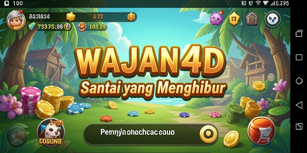 Tampilan gameplay WAJAN4D yang ceria dan penuh warna.
